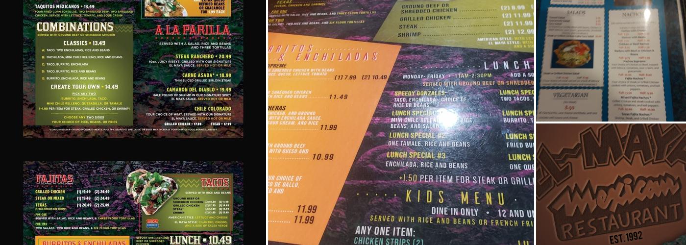 El Maya Menu