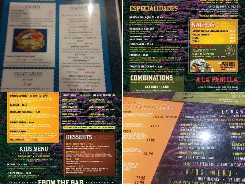 El Maya Menu