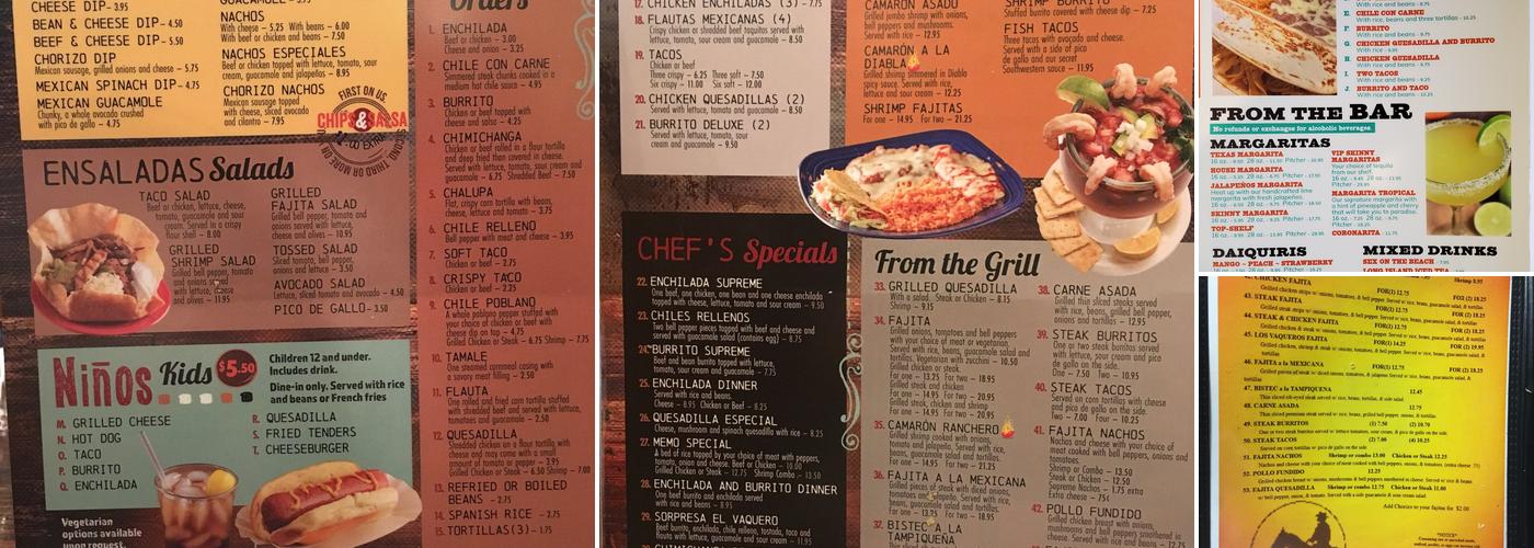 El Vaquero Mexican Restaurant Menu
