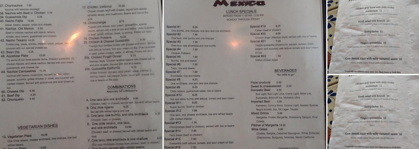 LUMBRE Cocina Mexicana Menu