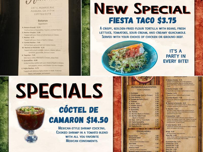 La Hacienda Mexican Restaurant Menu