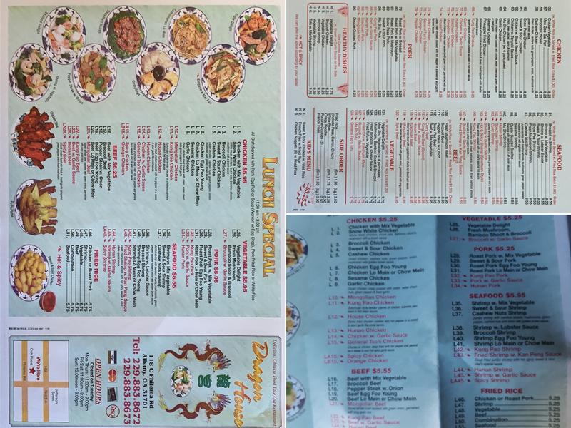 Dragon House Chinese Menu