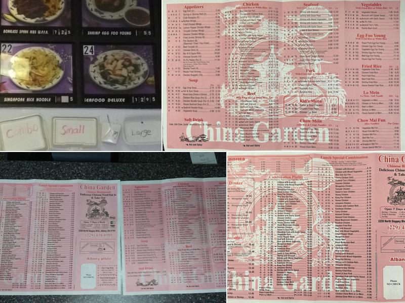 China Garden Chinese Restaurant Menu