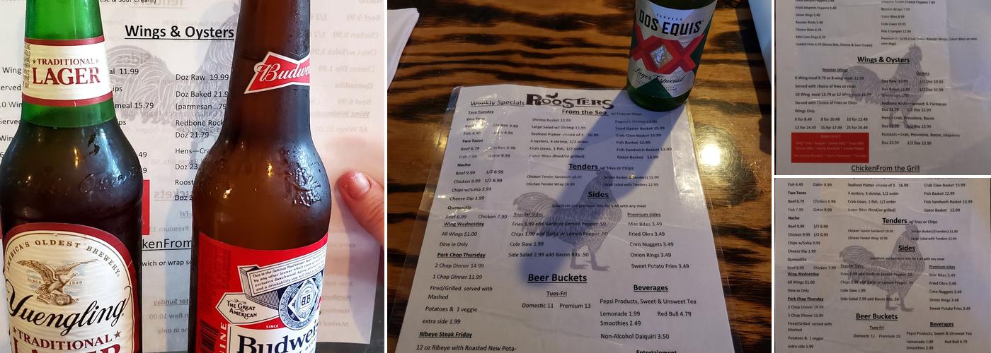 Roosters Tavern Menu