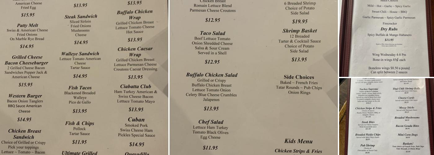 Mike's Pub Menu