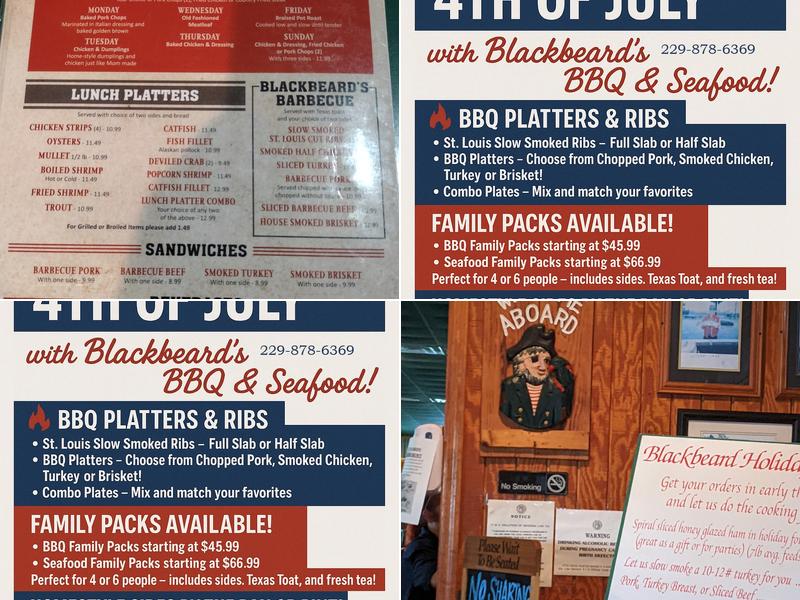 Blackbeard's B & B Bar-B-Que Menu