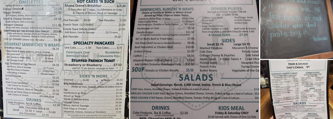 Tropical Palm Restaurant Menu