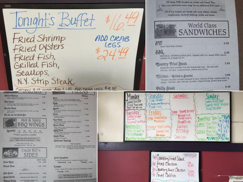 Uncle Bill's Family Restaurant Menu