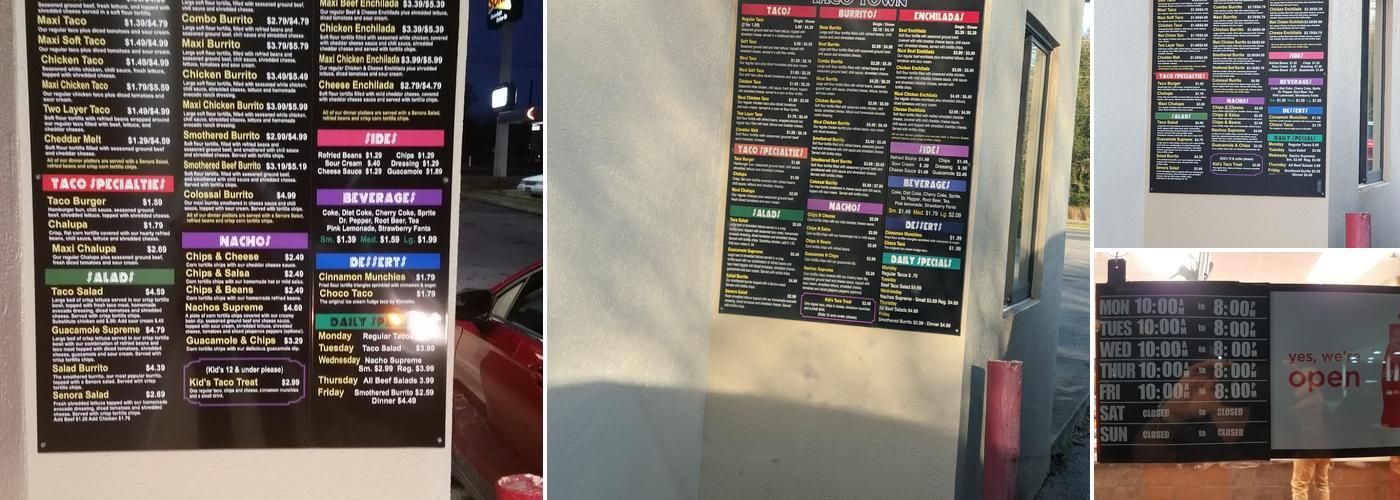 Taco Town In Crestview Menu