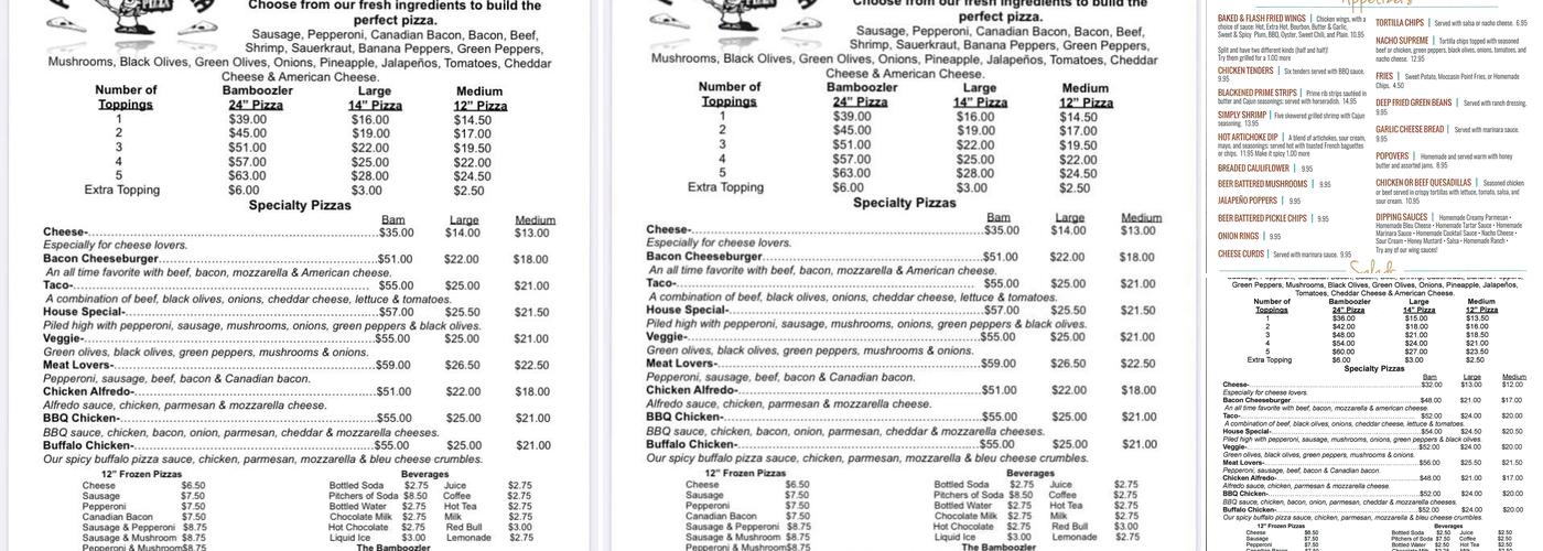 Poor Gary's Pizza At-Vermilion Menu