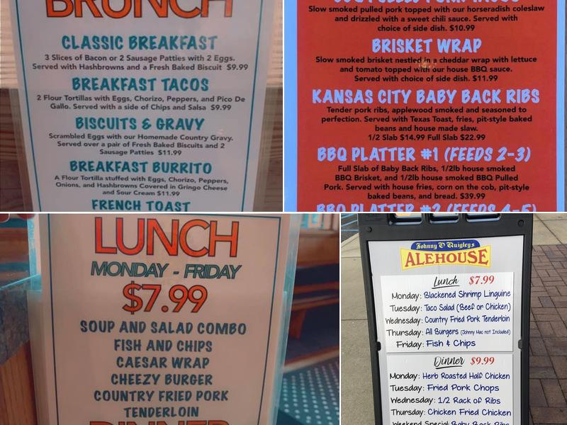 Johnny O'Quigley's Ale House Crestview Menu