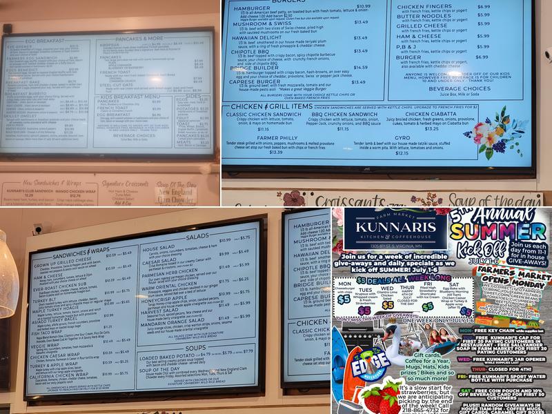 Kunnari's Kitchen & Coffee House Menu