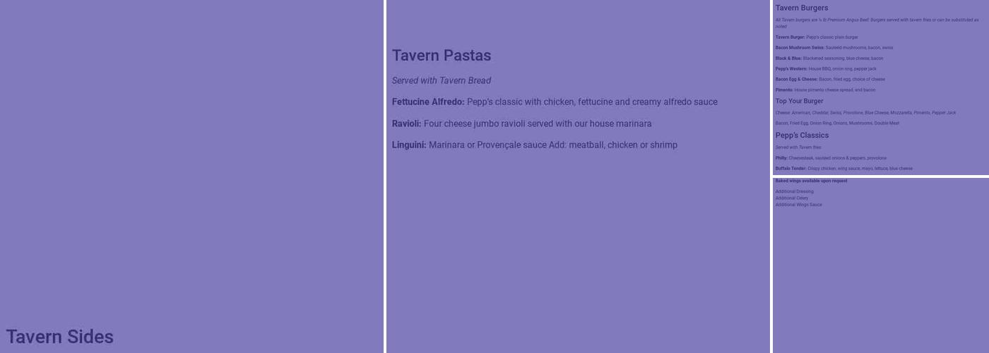 Pepperoni’s Tavern Menu