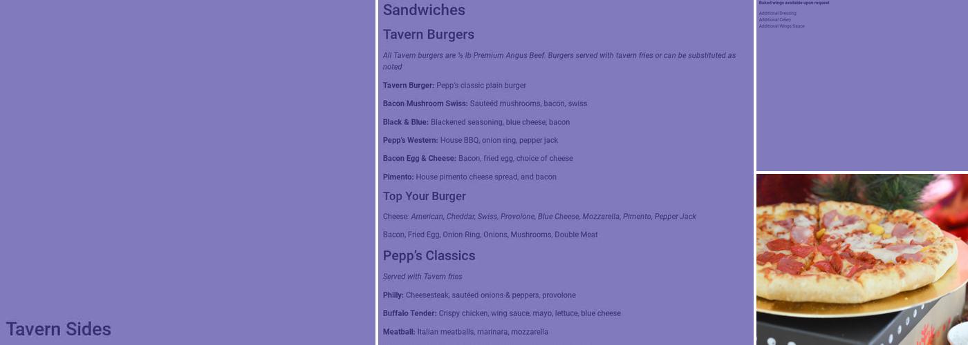 Pepperoni’s Tavern Menu