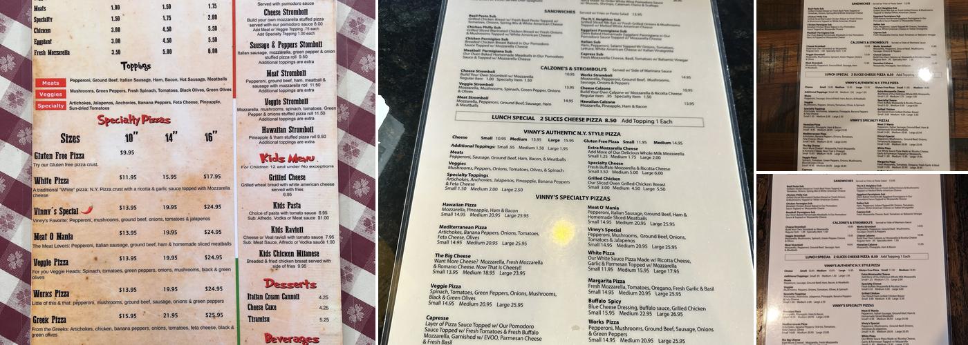 Vinny's N.Y. Pizza & Grill - Duluth Menu