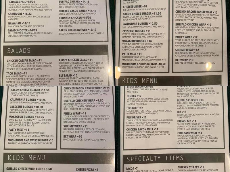 The Crescent Bar & Grill Menu