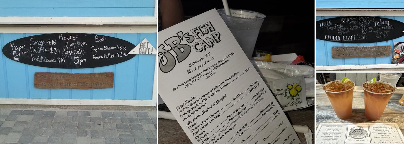 JB's Fish Camp Menu