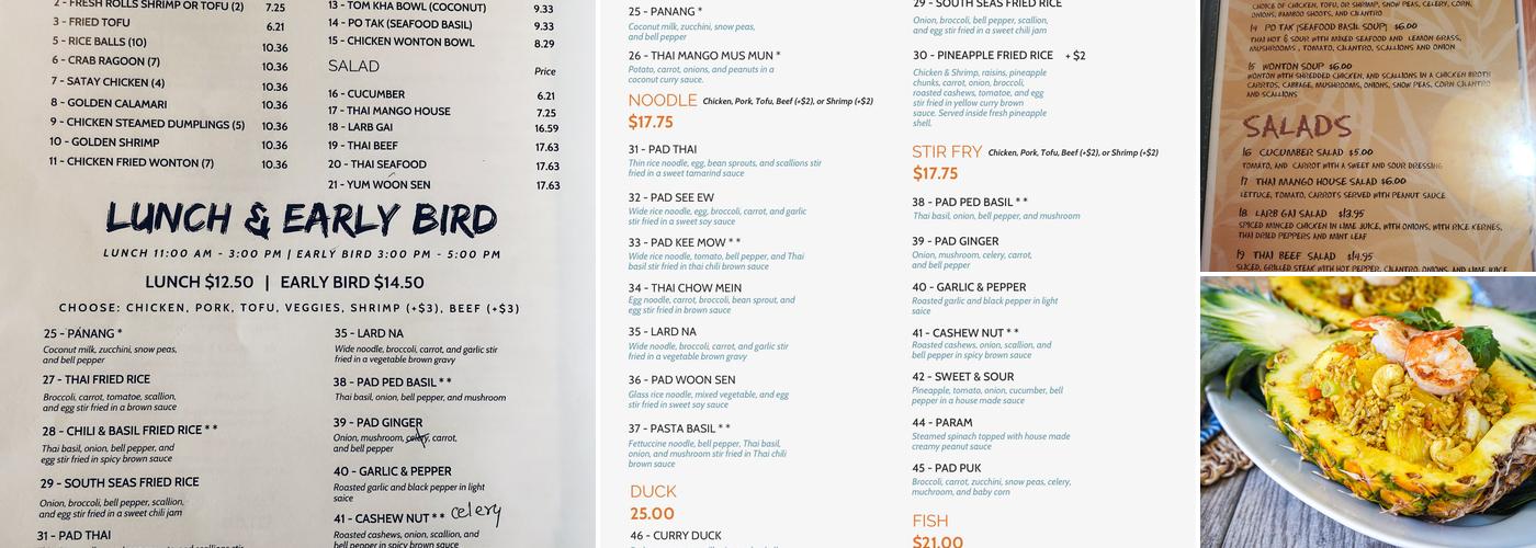Thai Mango Menu