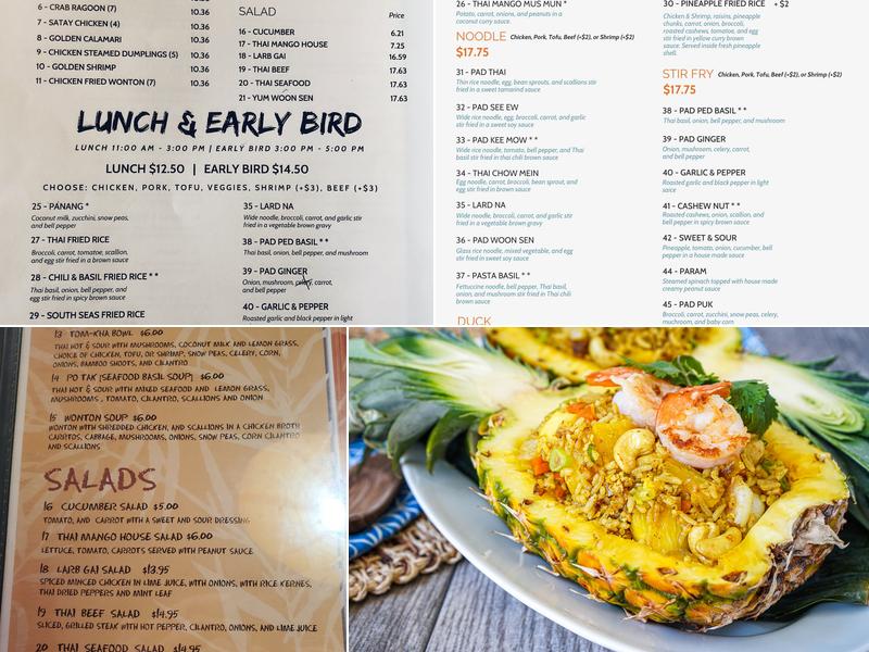 Thai Mango Menu