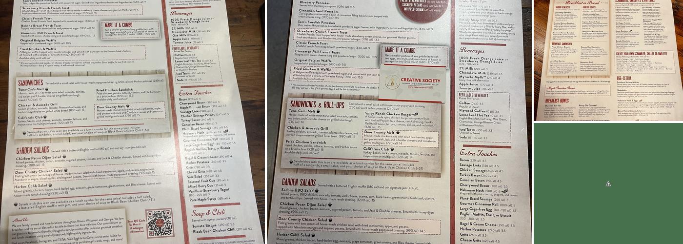 Egg Harbor Cafe Menu