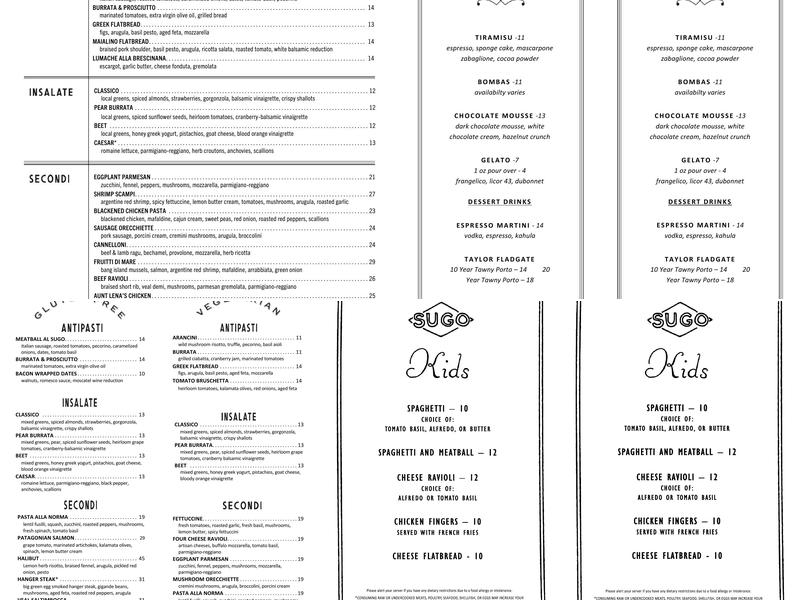Sugo Menu