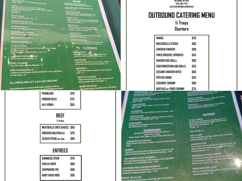 The 3rd Rail Bar & Grille Menu