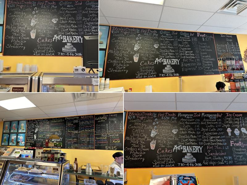 Art's Bakery and Cafe Menu