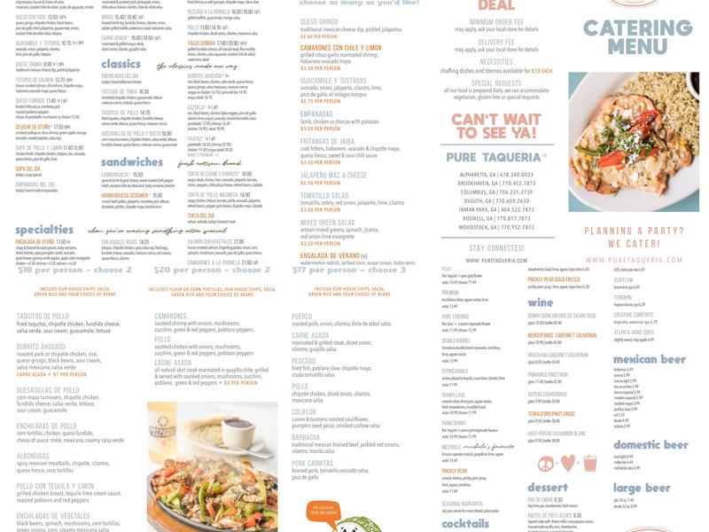 PURE Taqueria - Duluth Menu