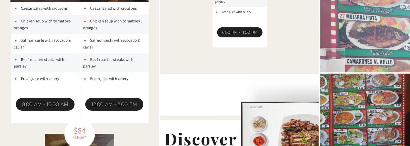 Don Pedro Mexican Restaurant Menu