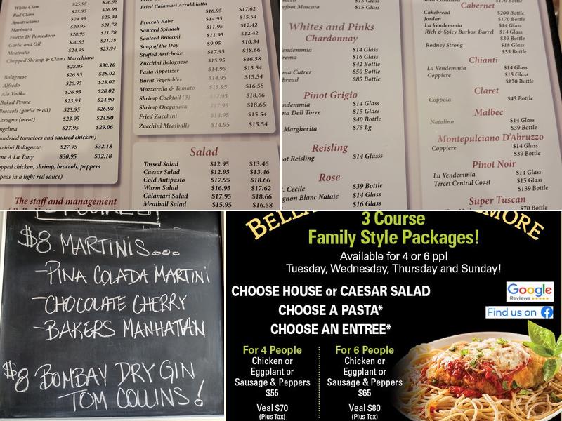 Bella Notte Menu