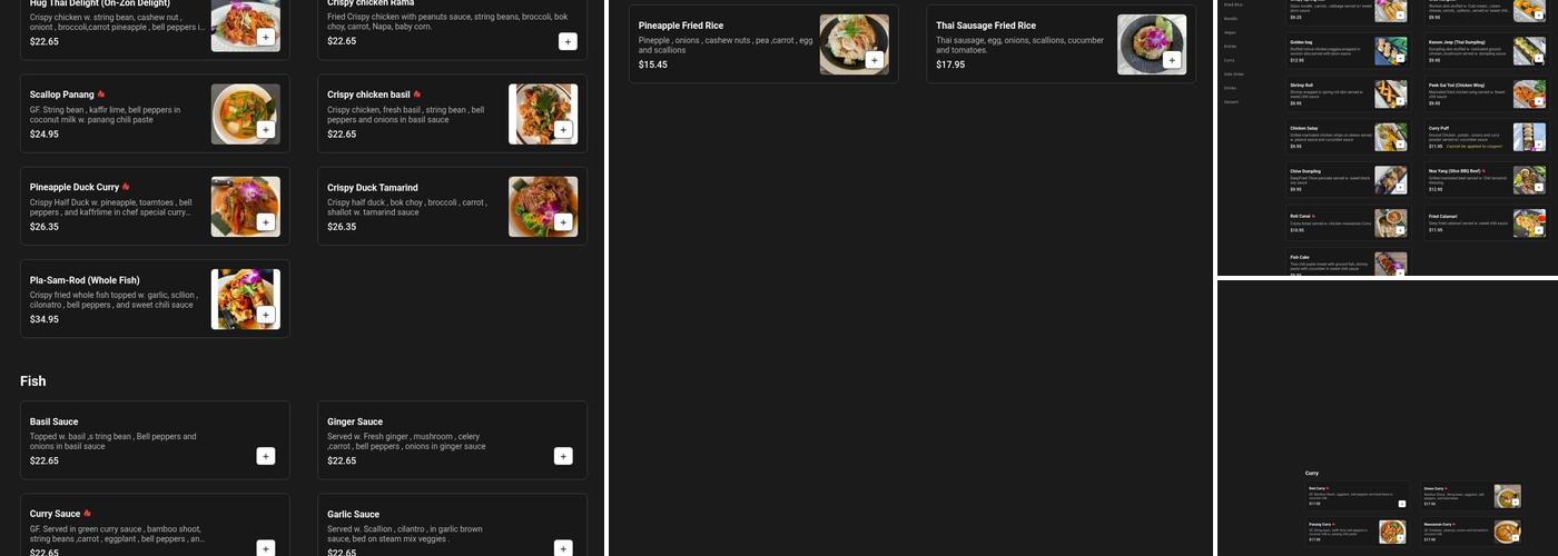 Hug Thai Cuisine Menu