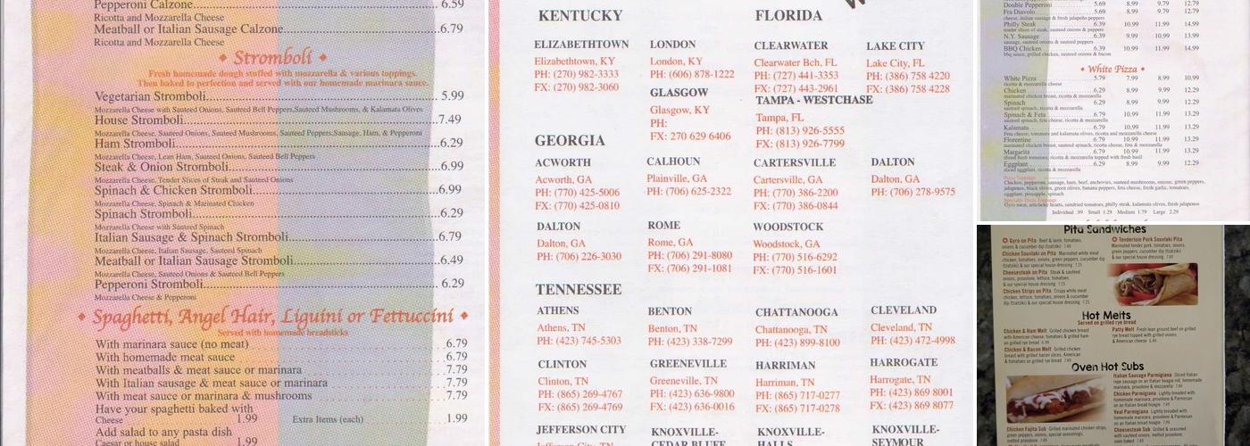 Gondolier Italian Restaurant & Pizza Menu