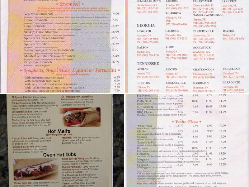 Gondolier Italian Restaurant & Pizza Menu