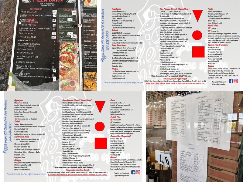 Pizza Barn Menu