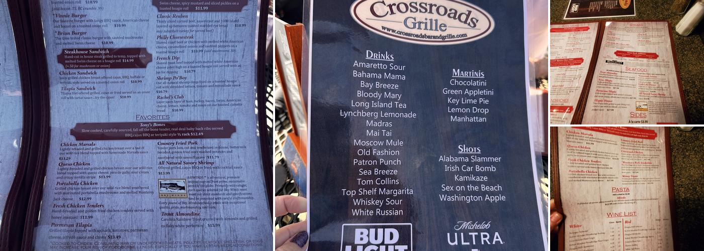 Crossroads Bar And Grille Menu