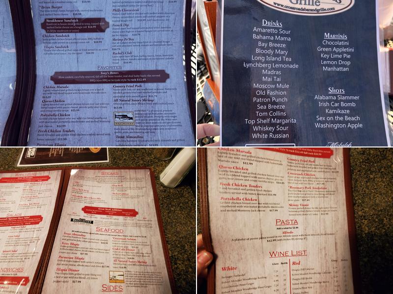Crossroads Bar And Grille Menu