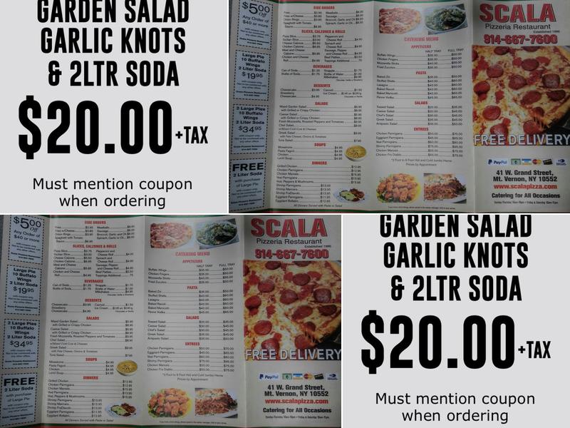 Scala Pizza Menu