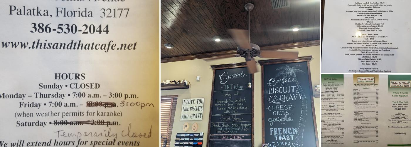 This & That Café Menu