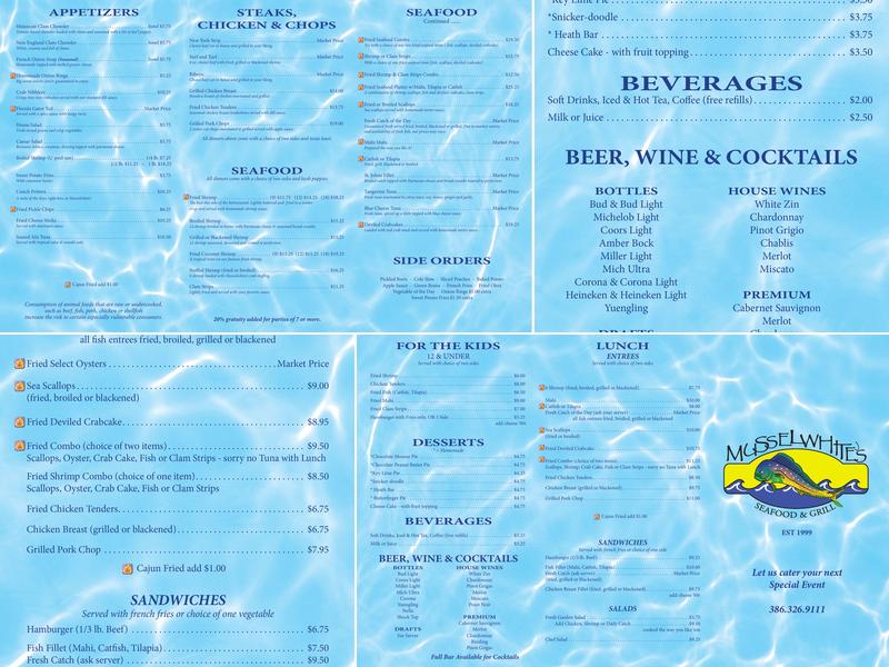 Musselwhite's Seafood & Grill Menu