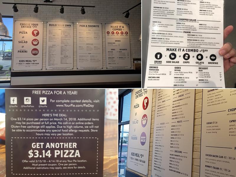 Your Pie Pizza Menu