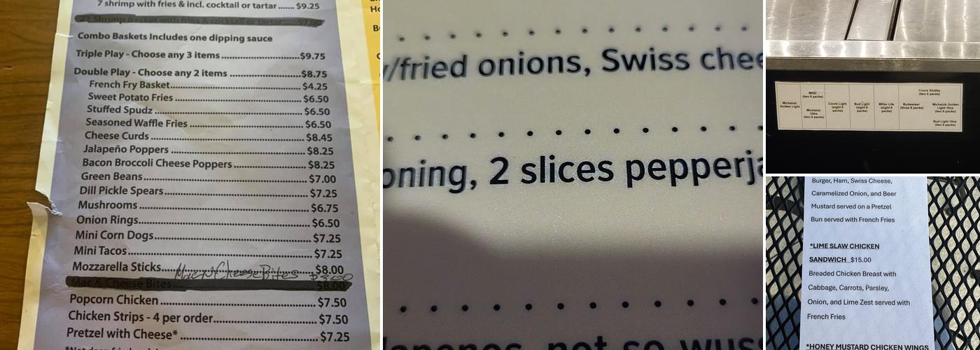 Andy's Sports Bar & Grill Menu