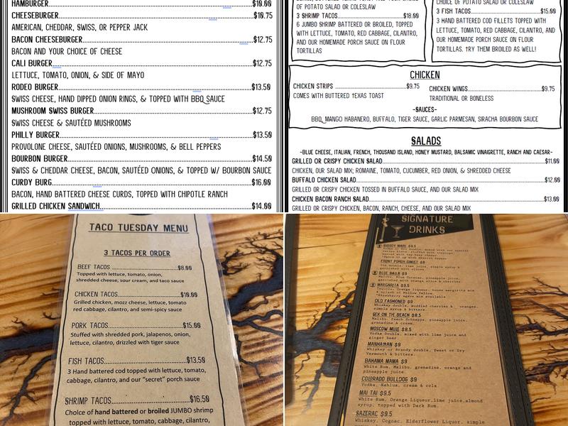 The Front Porch Bar And Grill Menu