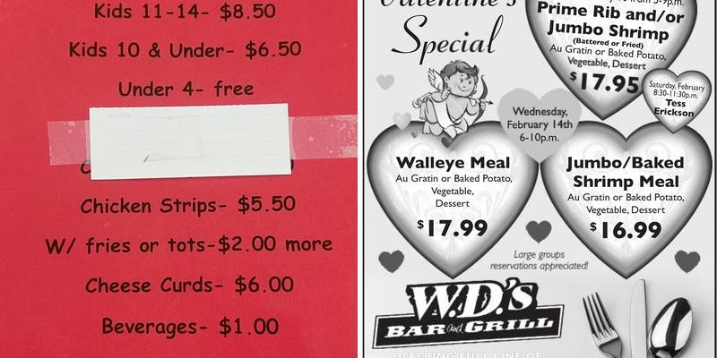 WD's Bar and Grill Menu