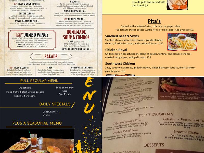 Tilly's Oronoco LLC Menu