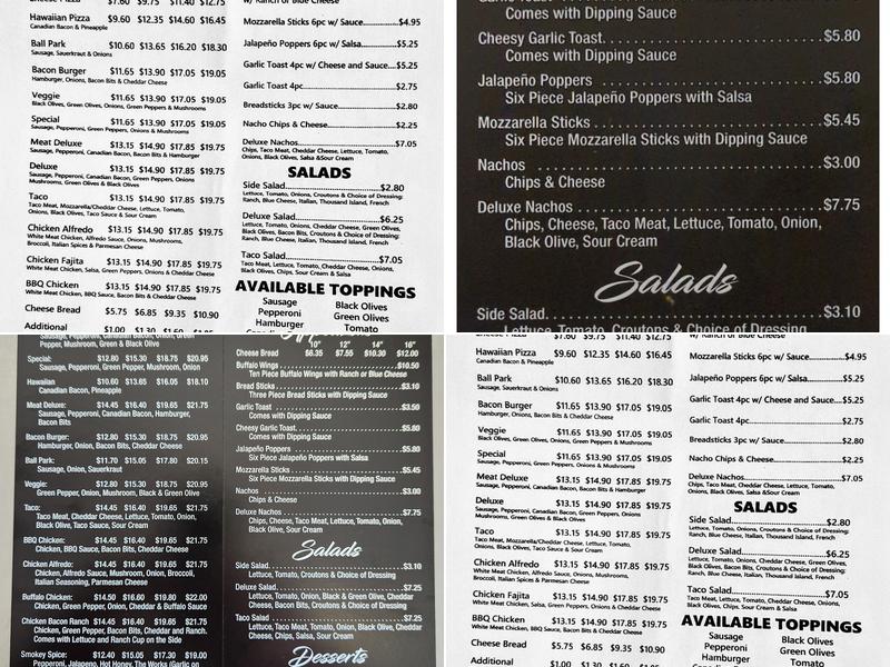 Main Street Pizza Menu