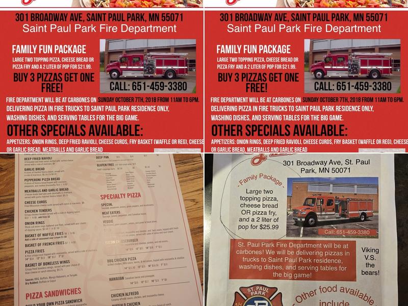 Carbone's Pizzeria - St. Paul Park Menu