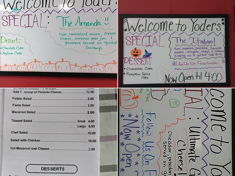 Yoder's Sandwich Shoppe Menu