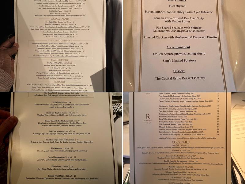 The Capital Grille Menu