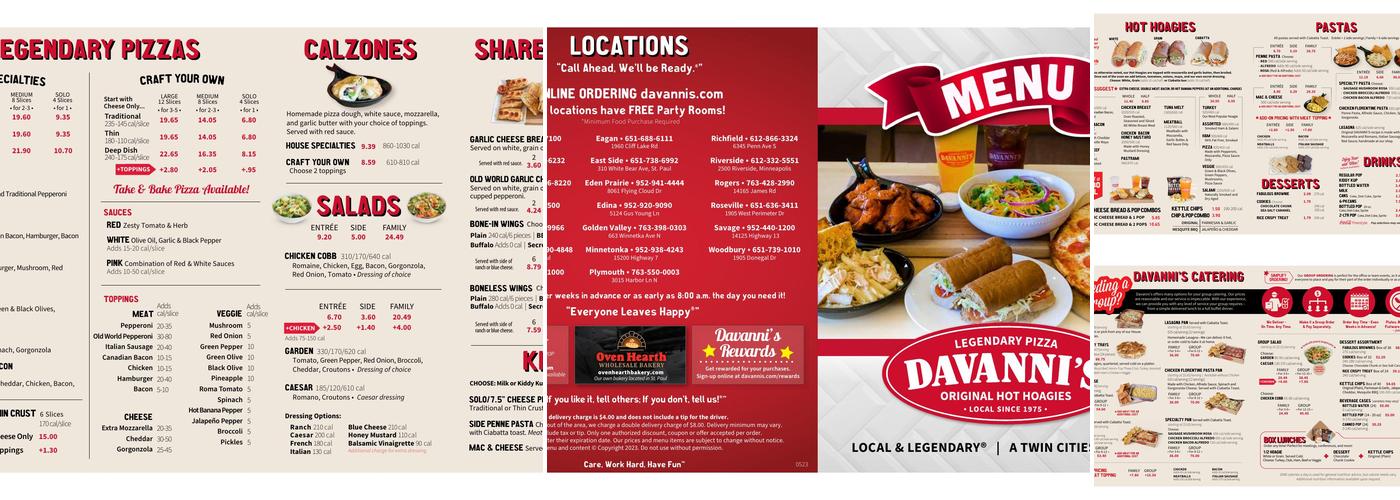 Davanni's Pizza & Hot Hoagies Menu