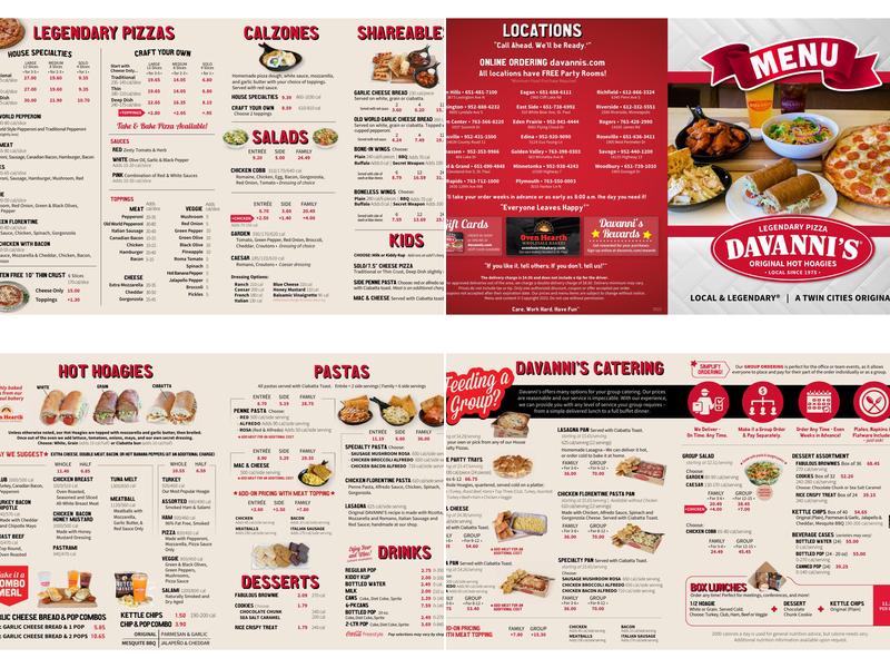 Davanni's Pizza & Hot Hoagies Menu